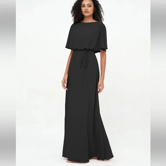 BLACK BRIDESMAID DRESS - Picture 1 of 9